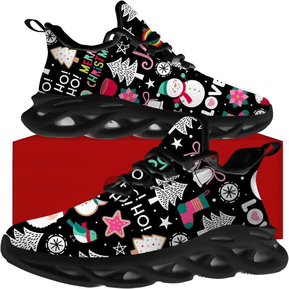 Santa Claus Hohoho Miniature Christmas Max Soul Shoes, Christmas Sneakers, Christmas Shoes, Christmas Clunky Sneaker