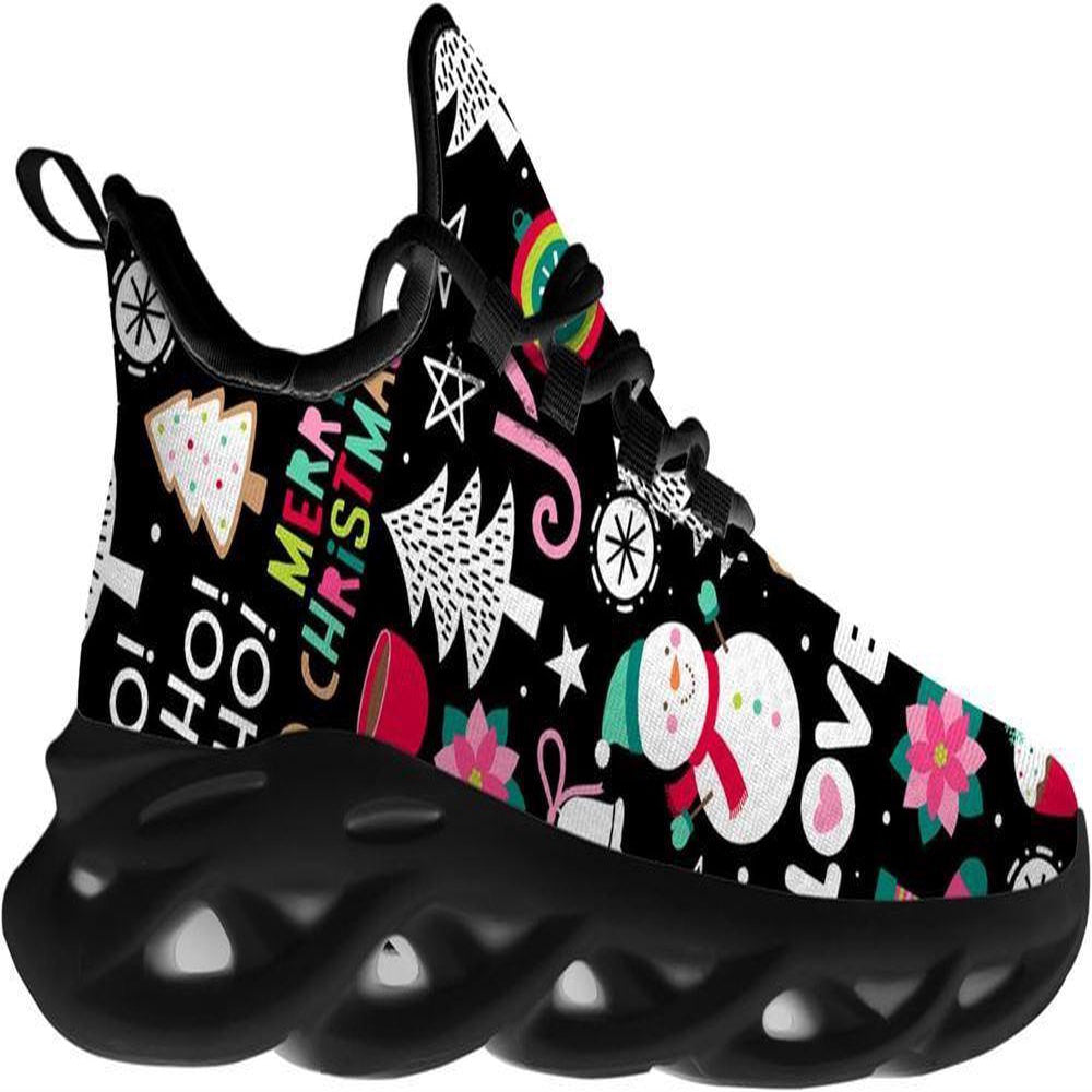 Santa Claus Hohoho Miniature Christmas Max Soul Shoes, Christmas Sneakers, Christmas Shoes, Christmas Clunky Sneaker