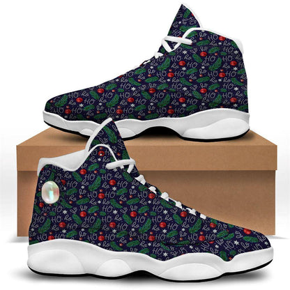 Santa Claus Laugh Christmas Hohoho Print Basketball Shoes, Christmas Basketball Shoes, Christmas Shoes