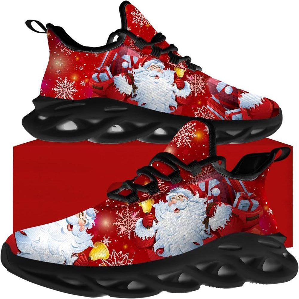 Santa Claus Ring Bells Max Soul Shoes, Christmas Sneakers, Christmas Shoes, Christmas Clunky Sneaker