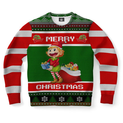 Santa Elf Ugly Christmas Sweater, Christmas Ugly Sweater, Sweater Xmas, Ugly Sweater