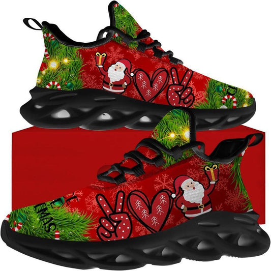 Santa Feace Love Christmas Max Soul Shoes, Christmas Sneakers, Christmas Shoes, Christmas Clunky Sneaker