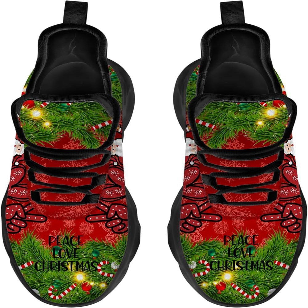 Santa Feace Love Christmas Max Soul Shoes, Christmas Sneakers, Christmas Shoes, Christmas Clunky Sneaker