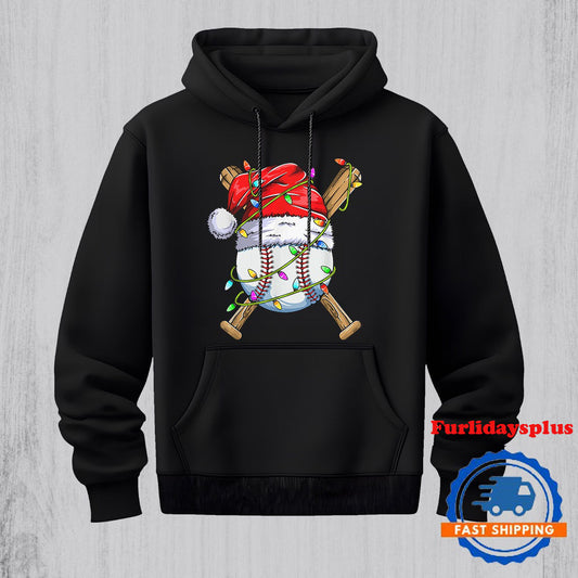 Santa Sports Design For Men Boys Christmas Baseball Player Hoodie, Christmas T Shirt, Christmas Sweatshirt