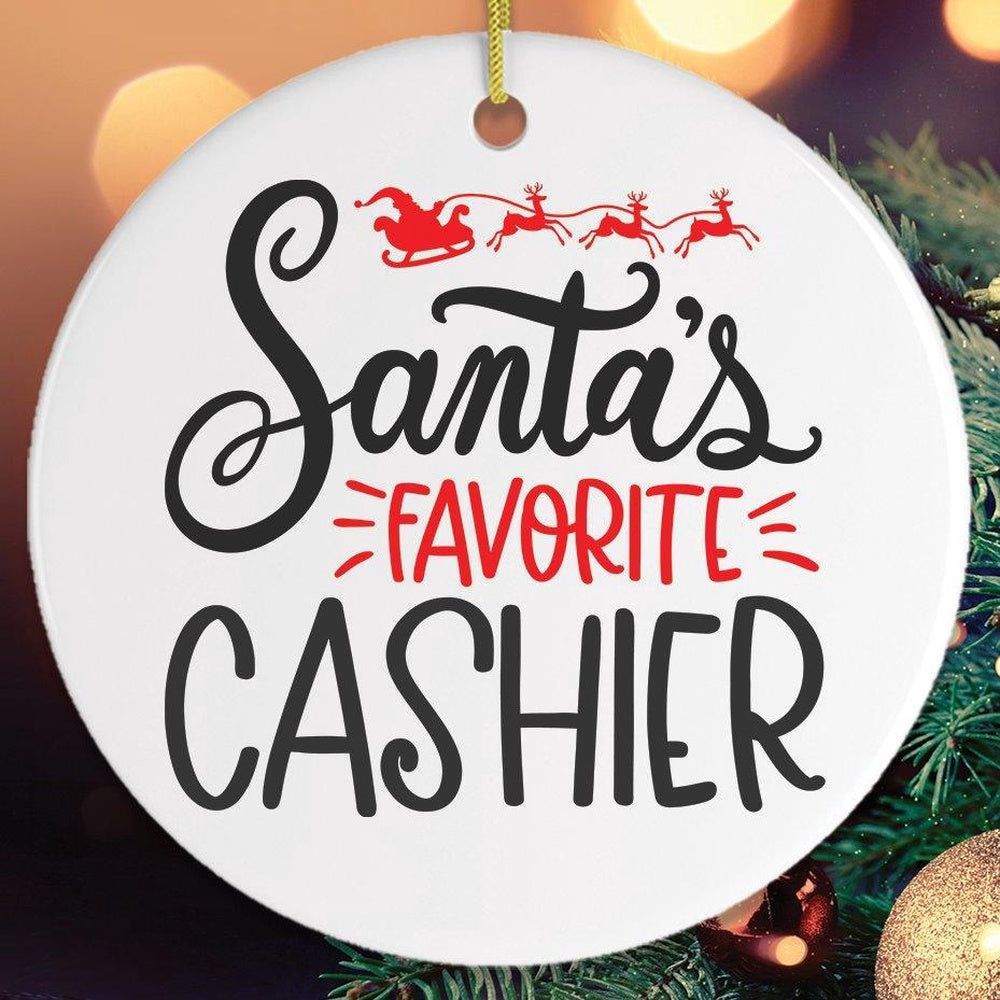 Santa's Favorite Cashier Christmas Ornament, Christmas Ornament