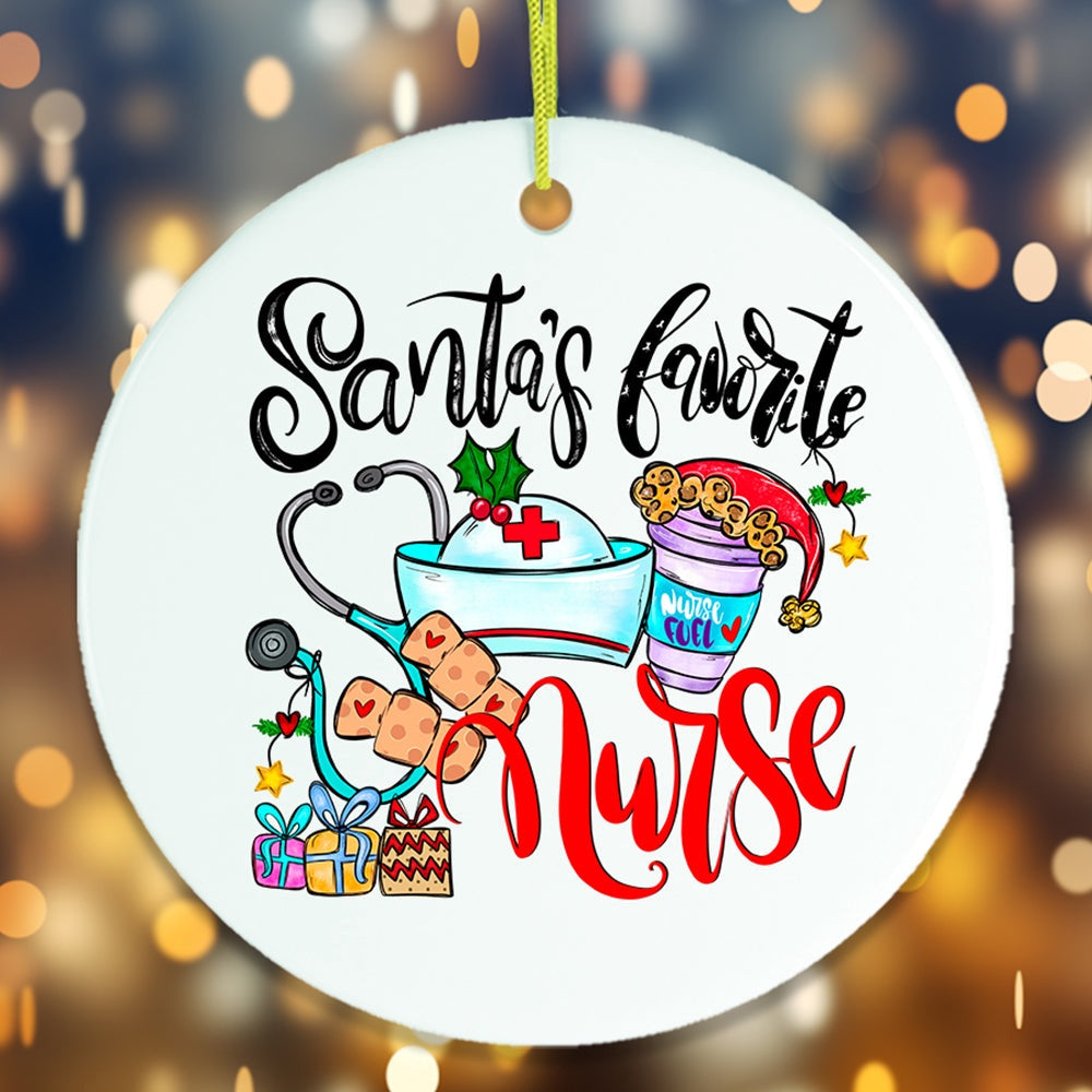 Santa’s Favorite Nurse Christmas Ornament, Christmas Ornament