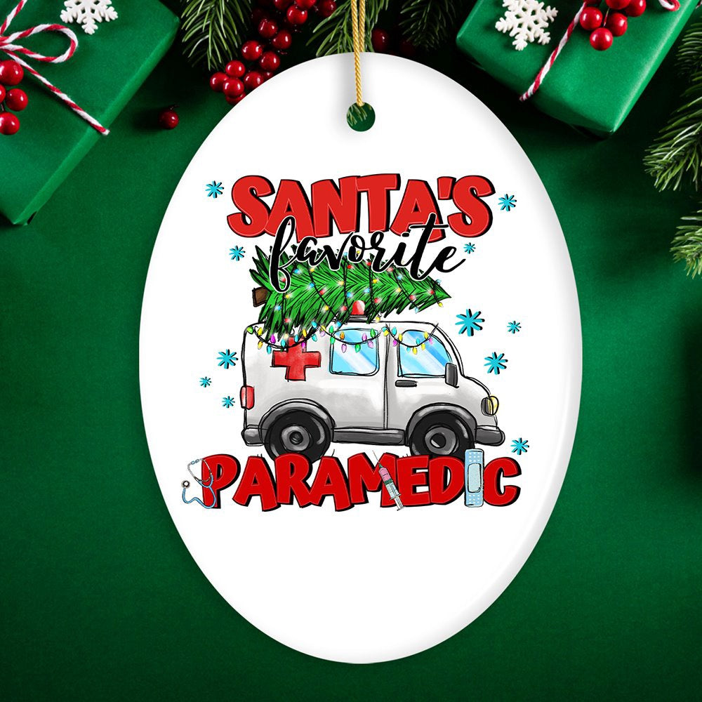 Santa’s Favorite Paramedic Christmas Ornament, EMT Appreciation Gift, Christmas Ornament