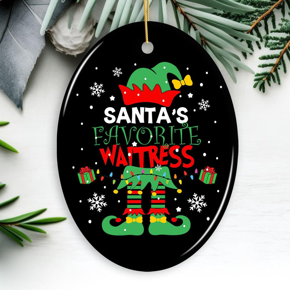 Santa's Favorite Waitress Christmas Ornament, Christmas Ornament