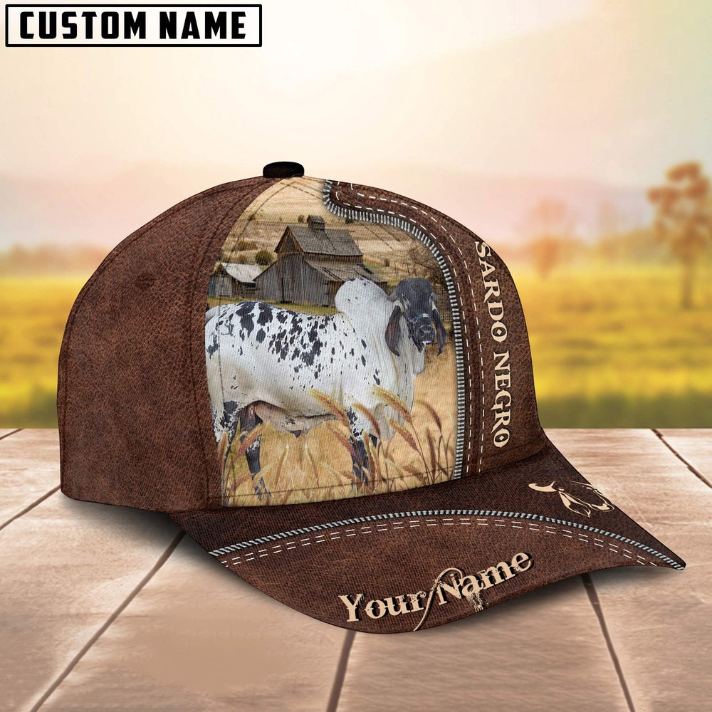 Sardo Negro Customized Name Leather Pattern Cap, Farmer Cap, Cap For Farmers, Best Farm Hat, Farm Use Hat