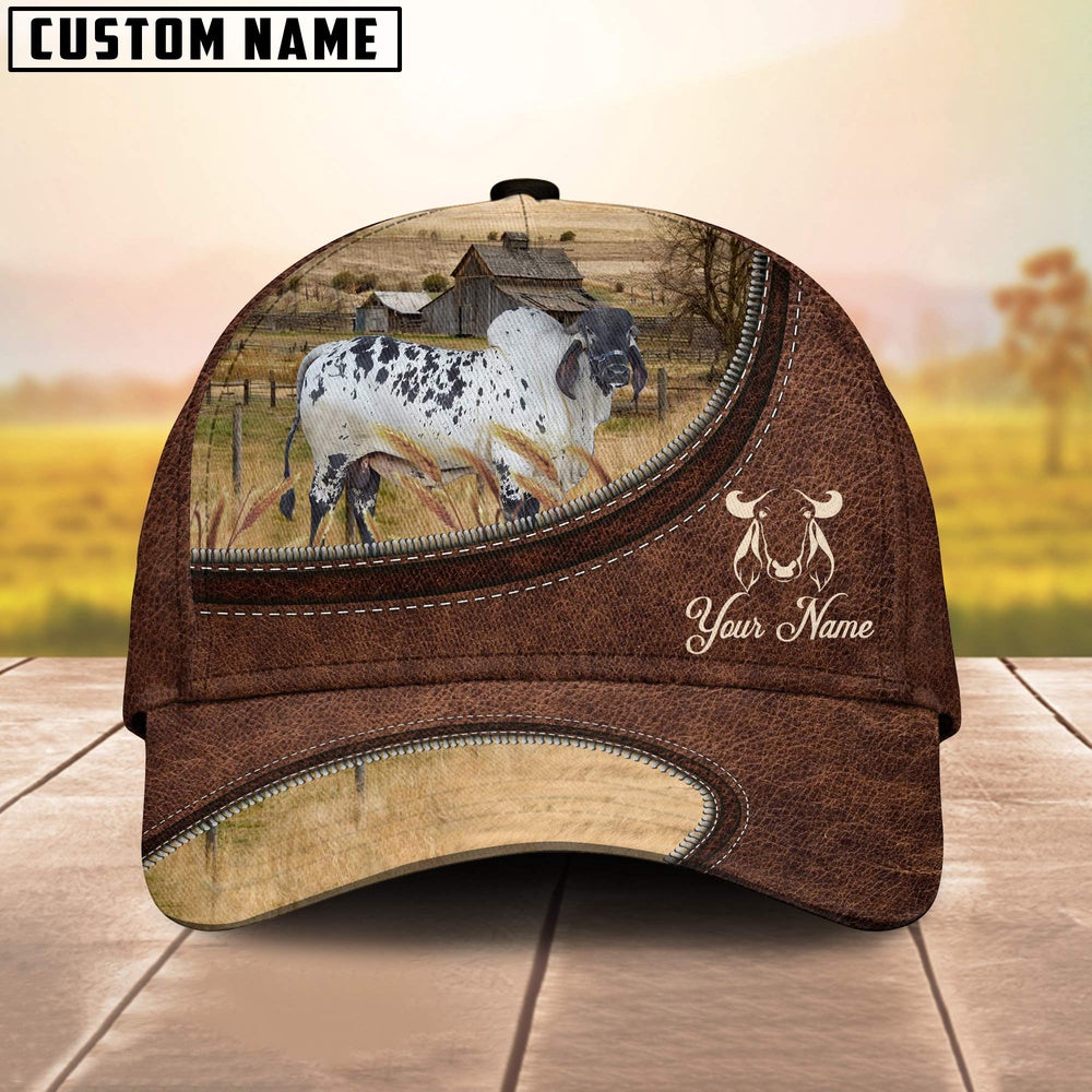 Sardo Negro On The Farm Customized Name Leather Pattern Cap, Farmer Cap, Cap For Farmers, Best Farm Hat, Farm Use Hat