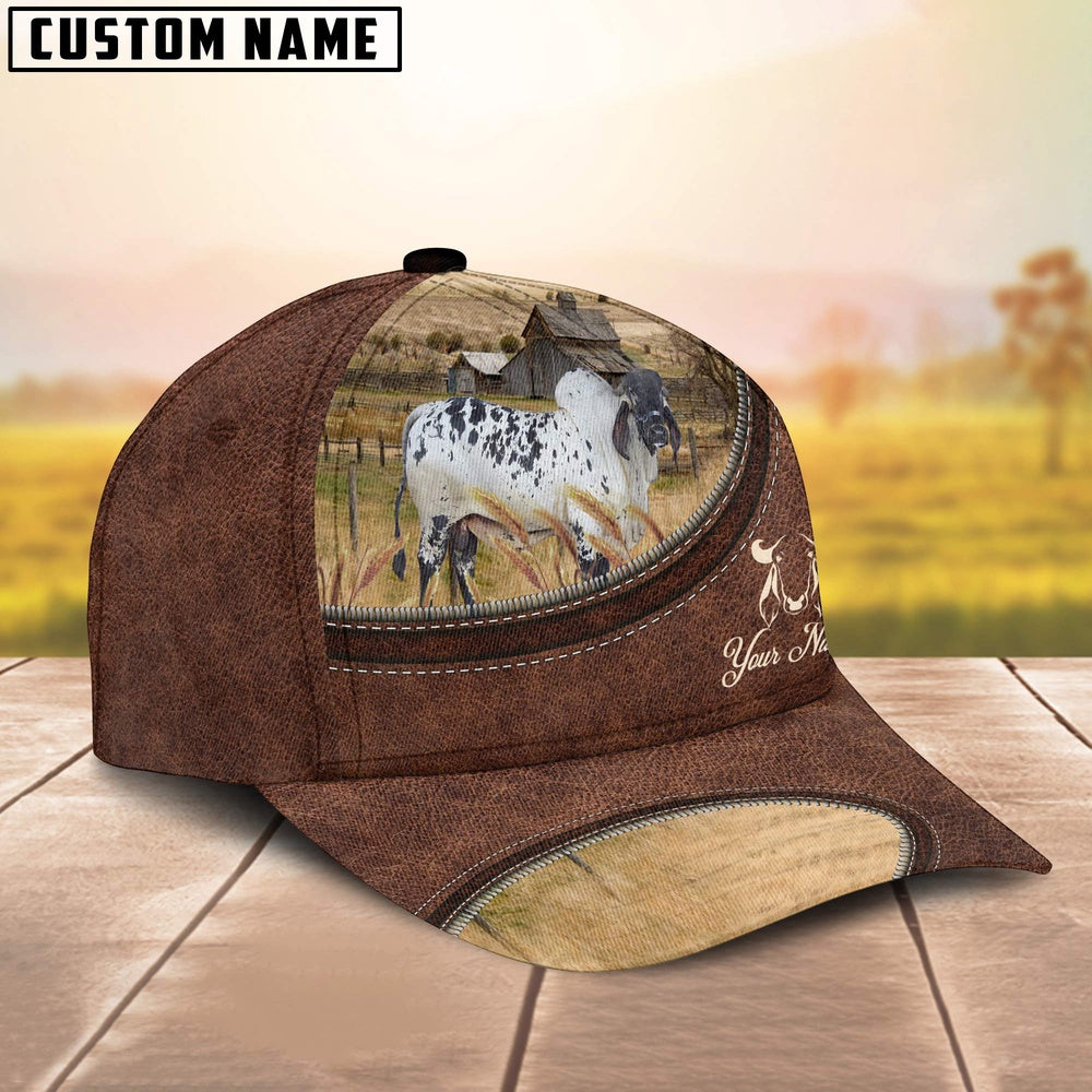Sardo Negro On The Farm Customized Name Leather Pattern Cap, Farmer Cap, Cap For Farmers, Best Farm Hat, Farm Use Hat