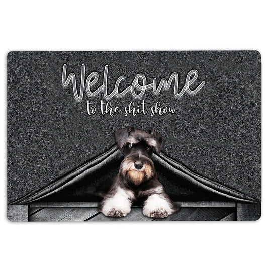 Schnauzer Welcome Doormat, Schnauzer Dog Welcome to The Shitshow Gifts For Dog Lovers Welcome Doormat, Pets Home Decor Door Mat