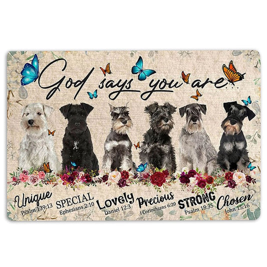 Schnauzer Welcome Doormat, Schnauzers Dog God Says You Are Unique Gifts For Dog Lover Welcome Doormat, Pets Home Decor Door Mat