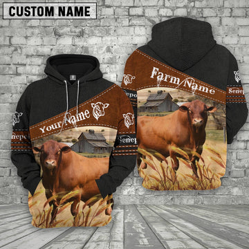 Senepol On Farm Custom Name Printed 3D Black Hoodie, Farmer Hoodie, Custom Farm Shirts, Farmer T Shirt