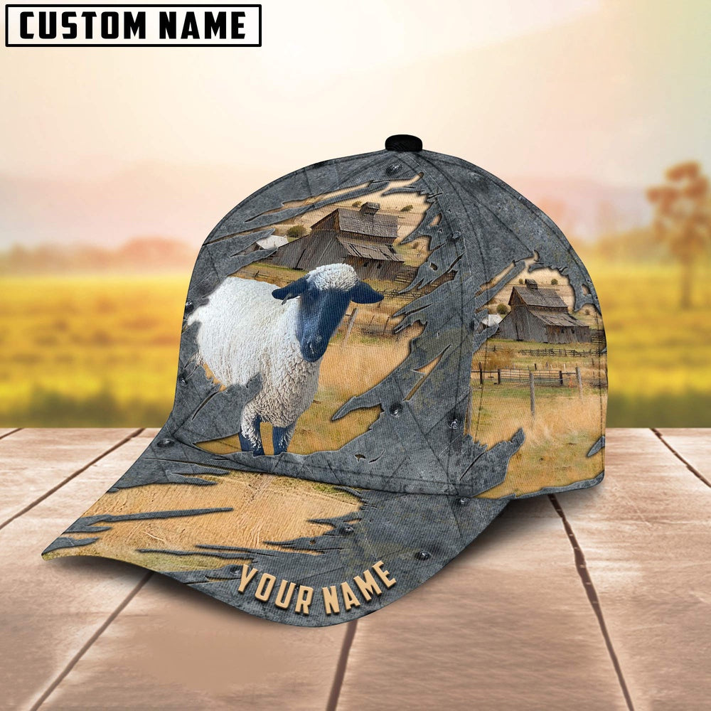 Sheep2 Customized Name Cap, Farmer Cap, Cap For Farmers, Best Farm Hat, Farm Use Hat