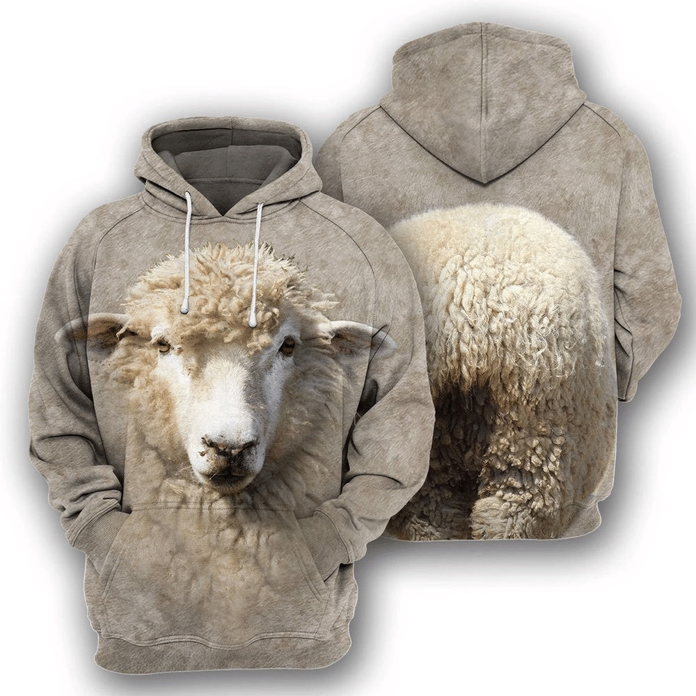 Sheep All Over Printed Hoodie, Farmer Hoodie, Farm Themed Shirts, Farm Tee Shirts