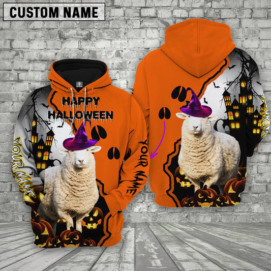 Sheep Castle Footprint Halloween Pattern 3D Hoodie, Farmer Hoodie, Farm Themed Shirts, Farm Tee Shirts