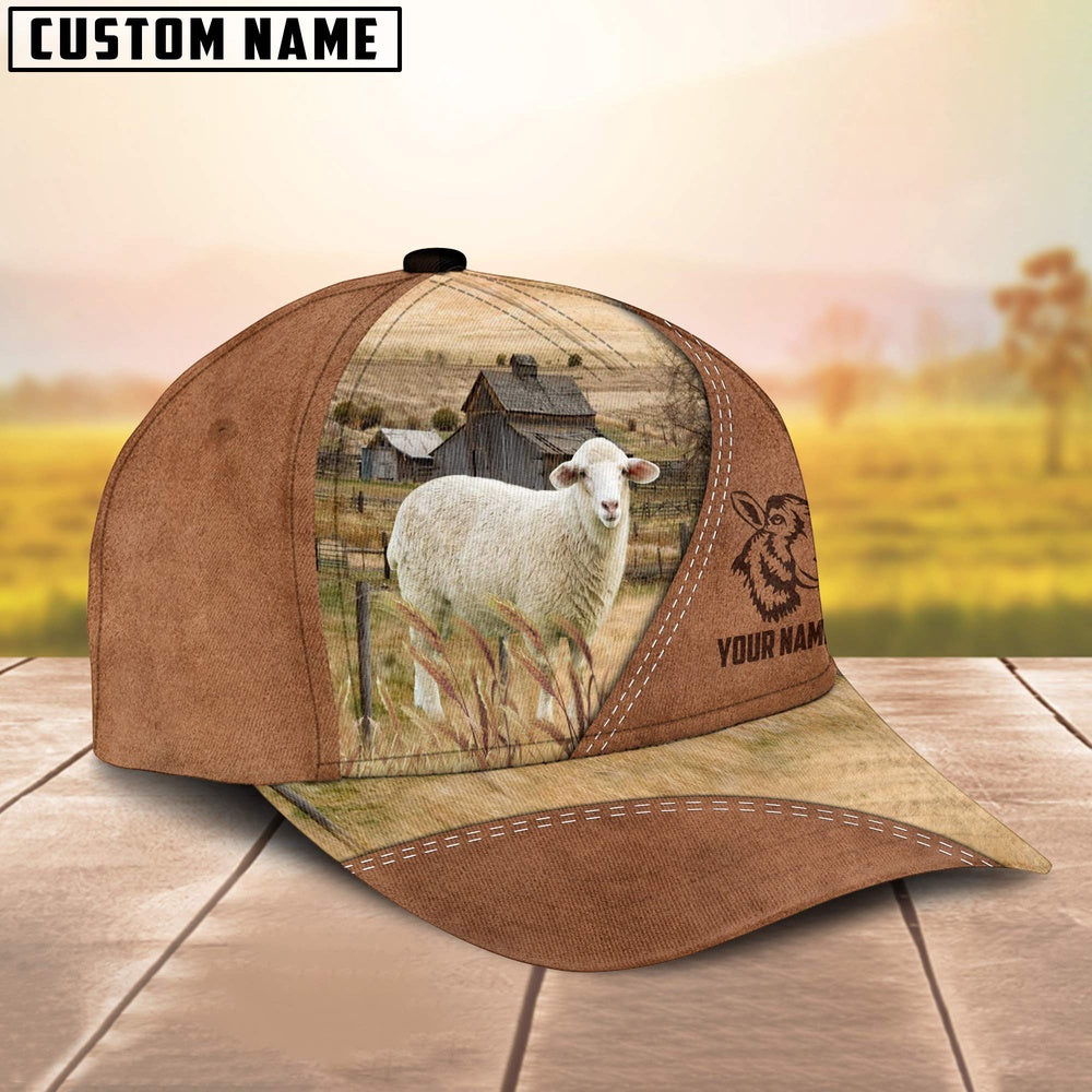 Sheep Customized Name Brown Cap, Farmer Cap, Cap For Farmers, Best Farm Hat, Farm Use Hat
