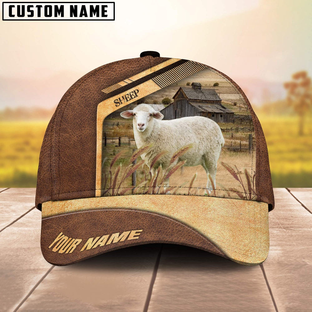 Sheep Customized Name Brown Farm Cap, Farmer Cap, Cap For Farmers, Best Farm Hat, Farm Use Hat