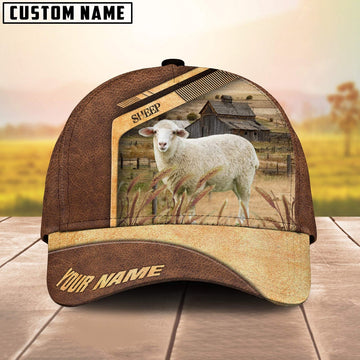 Sheep Customized Name Brown Farm Cap, Farmer Cap, Cap For Farmers, Best Farm Hat, Farm Use Hat