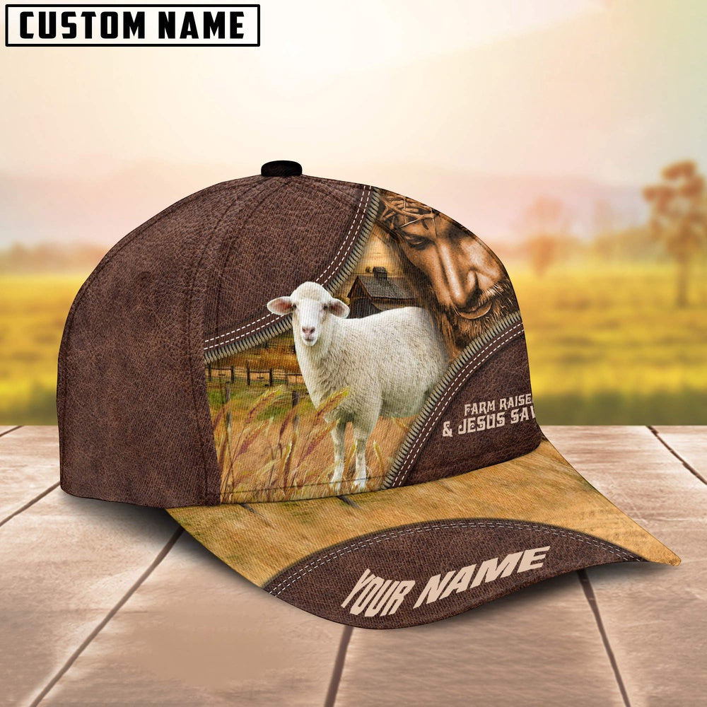 Sheep Farm & Jesus Customized Name Cap, Farmer Cap, Cap For Farmers, Best Farm Hat, Farm Use Hat