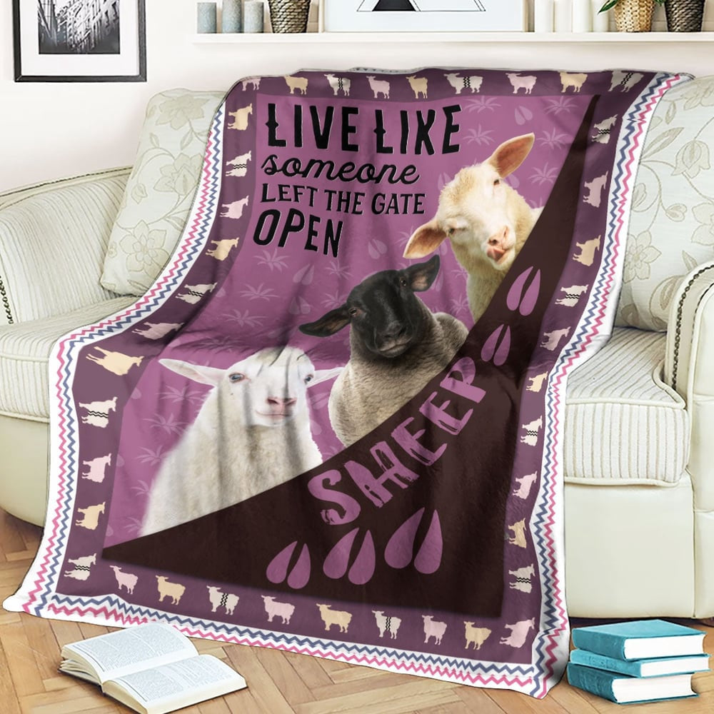 Sheep Hoof Pattern Purple Background Blanket, Farm Blanket, Farm Animal Blanket