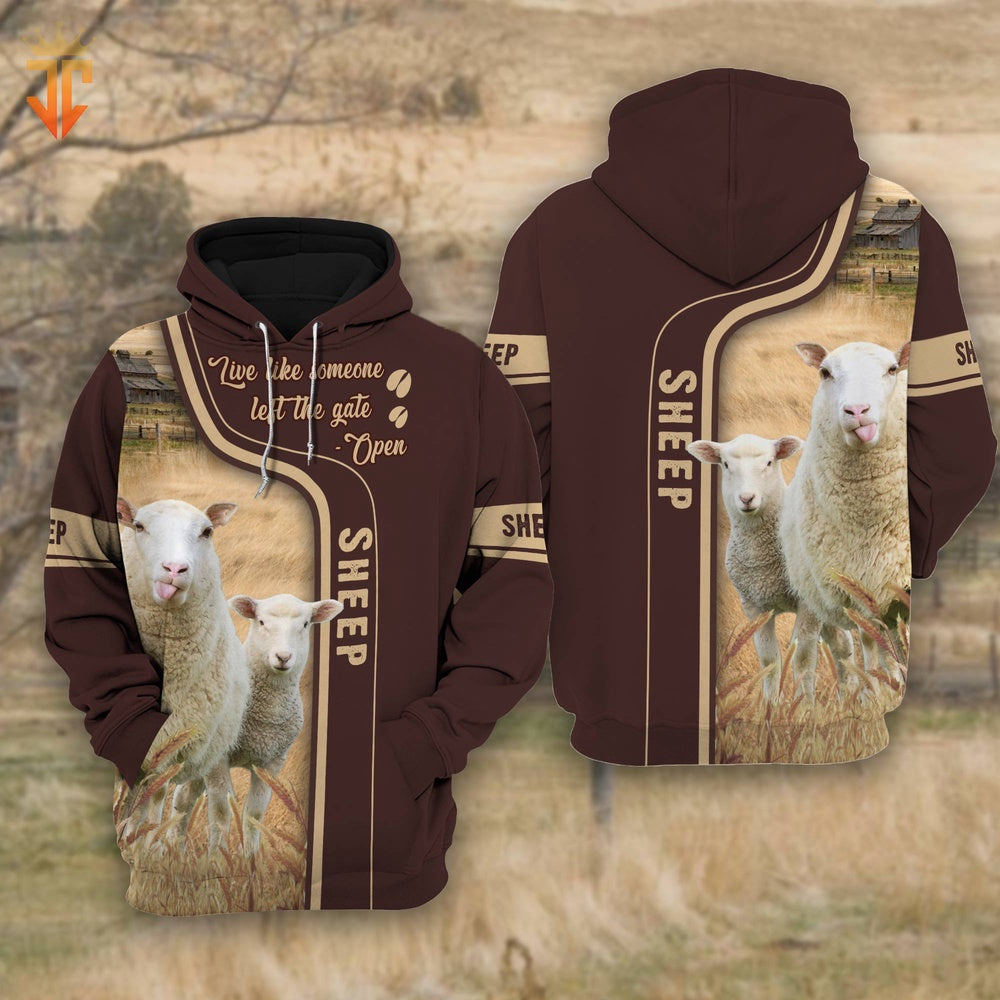 Sheep Live Like Someone left the gate open Shirts, Farmer Hoodie, Farm Themed Shirts, Farm Tee Shirts