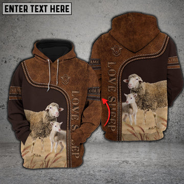 Sheep Love Baby Cattle Personalized All Over Printed Hoodie, Farmer Hoodie, Custom Farm Shirts, Farmer T Shirt