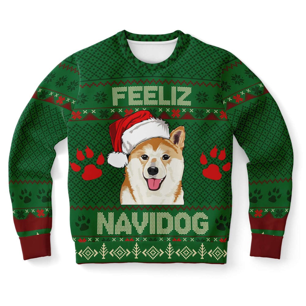 Shiba Inu Feliz Navidog Ugly Christmas Sweater, Christmas Ugly Sweater, Sweater Xmas, Ugly Sweater