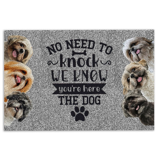 Shih Tzu Welcome Doormat, Shih Tzu Shitzu Dog No need to knock we know you're here Welcome Doormat, Pets Home Decor Door Mat