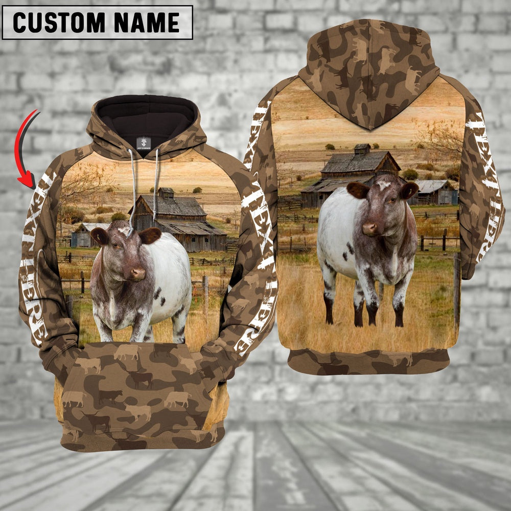 Shorthorn Cattle Farming Personalized 3D Hoodie, Farmer Hoodie, Custom Farm Shirts, Farmer T Shirt