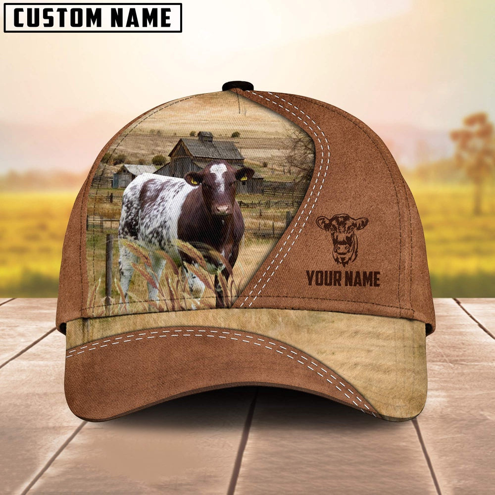 Shorthorn Customized Name Brown Cap, Farmer Cap, Cap For Farmers, Best Farm Hat, Farm Use Hat