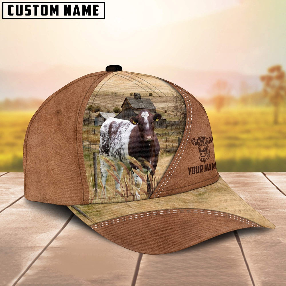 Shorthorn Customized Name Brown Cap, Farmer Cap, Cap For Farmers, Best Farm Hat, Farm Use Hat