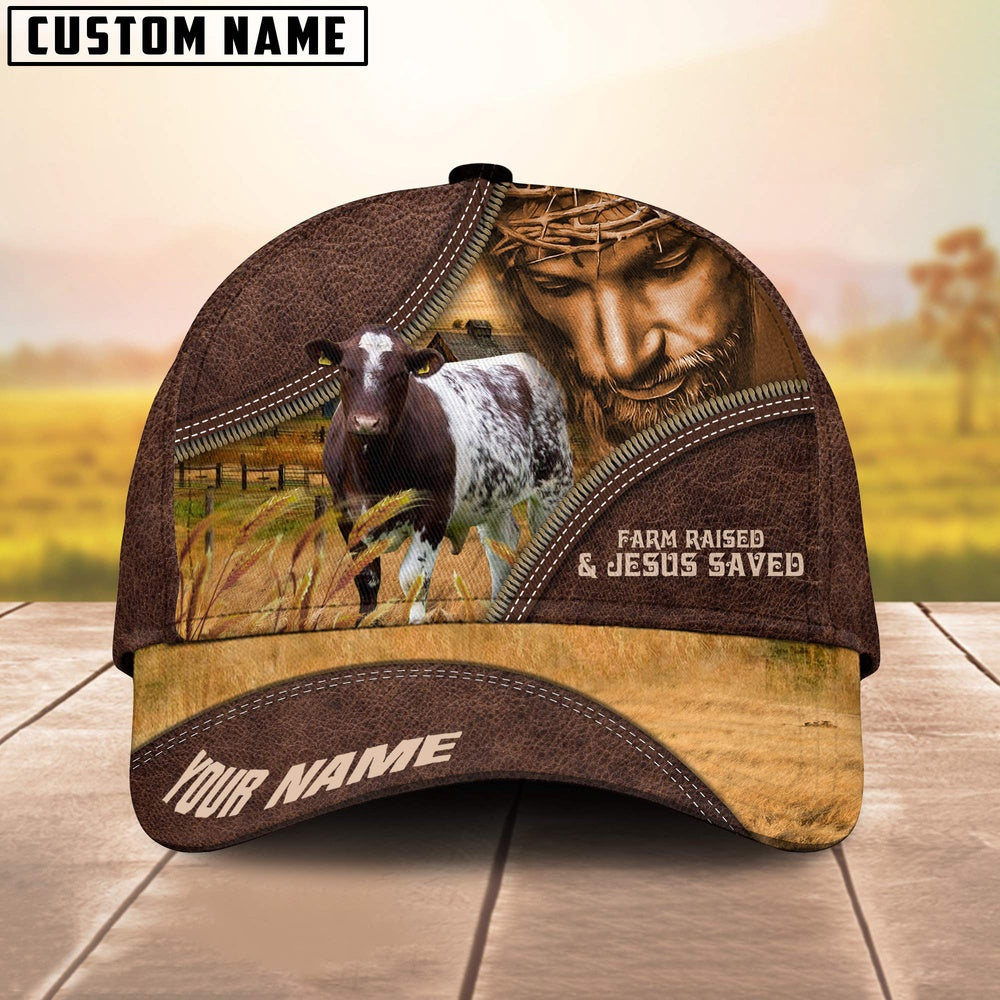 Shorthorn Farm & Jesus Customized Name Cap, Farmer Cap, Cap For Farmers, Best Farm Hat, Farm Use Hat