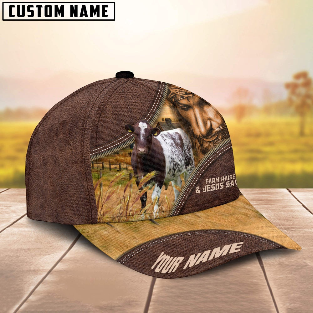 Shorthorn Farm & Jesus Customized Name Cap, Farmer Cap, Cap For Farmers, Best Farm Hat, Farm Use Hat