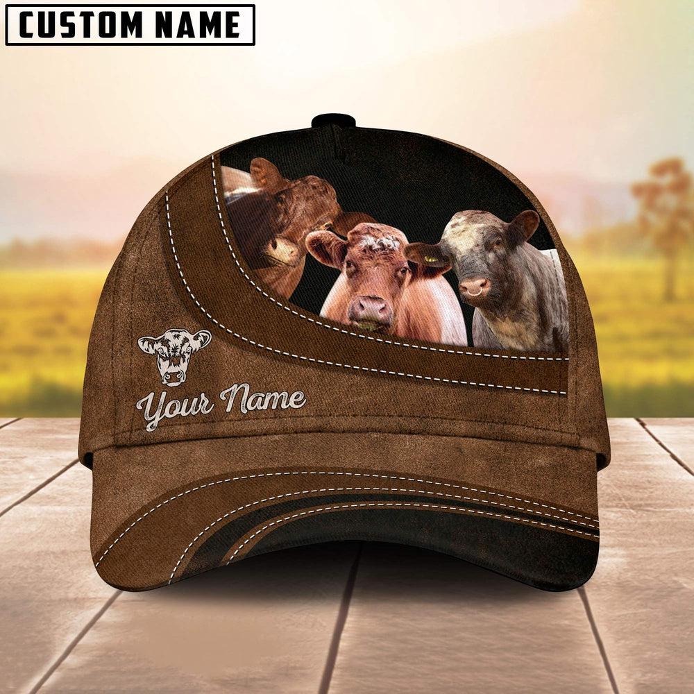 Shorthorn Happiness Customized Name Cap, Farmer Cap, Cap For Farmers, Best Farm Hat, Farm Use Hat