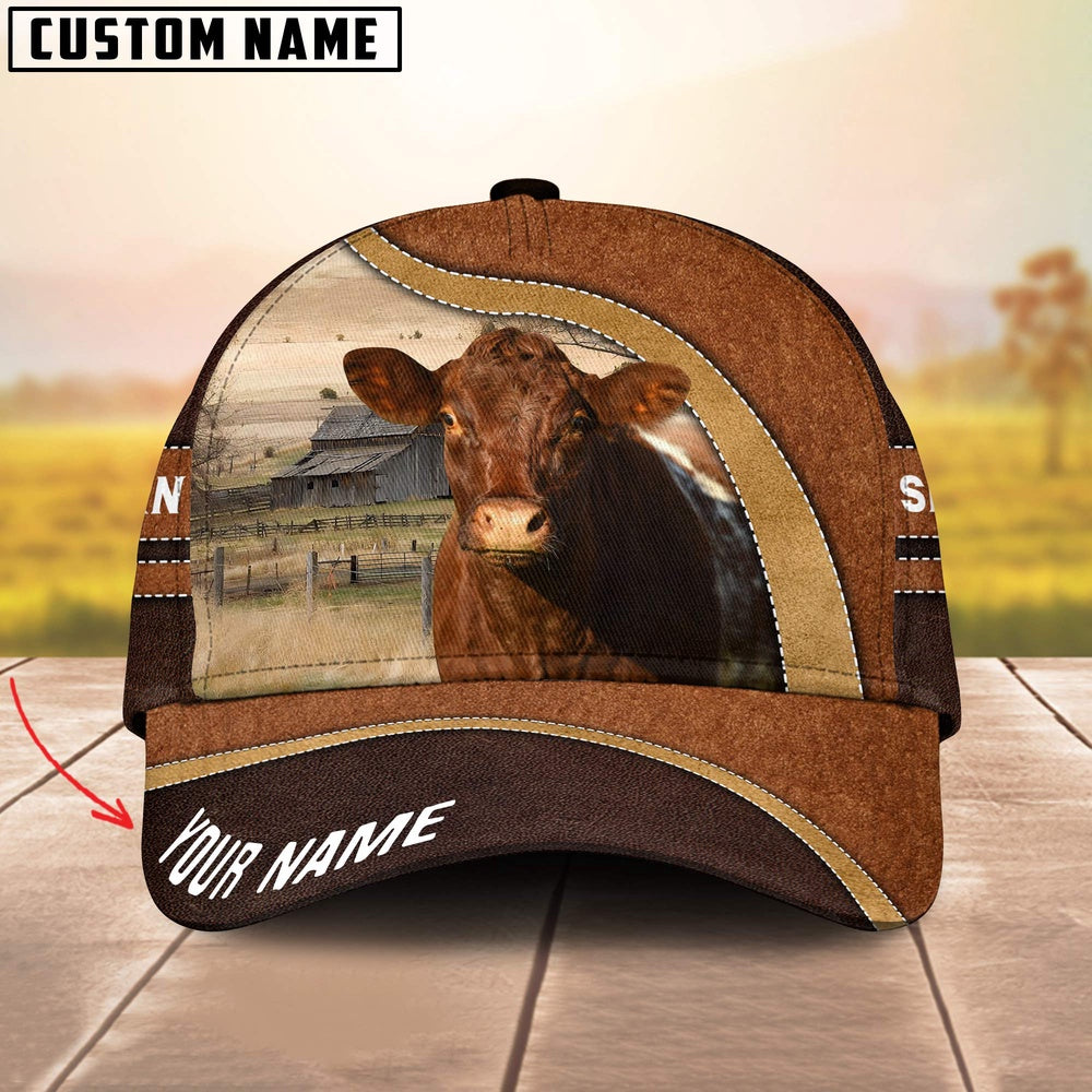 Shorthorn Happy Face Customized Name Cap, Farmer Cap, Cap For Farmers, Best Farm Hat, Farm Use Hat