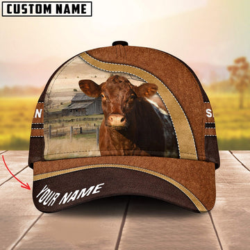 Shorthorn Happy Face Customized Name Cap, Farmer Cap, Cap For Farmers, Best Farm Hat, Farm Use Hat