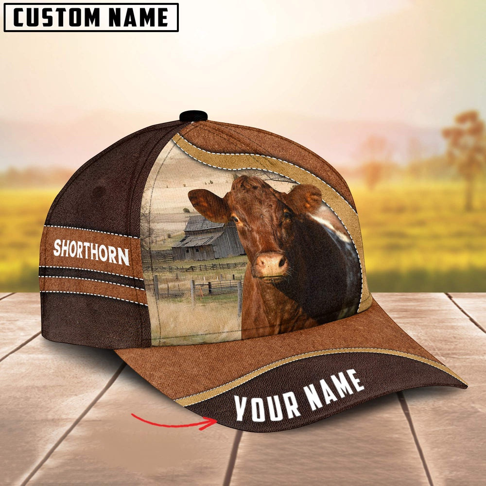 Shorthorn Happy Face Customized Name Cap, Farmer Cap, Cap For Farmers, Best Farm Hat, Farm Use Hat