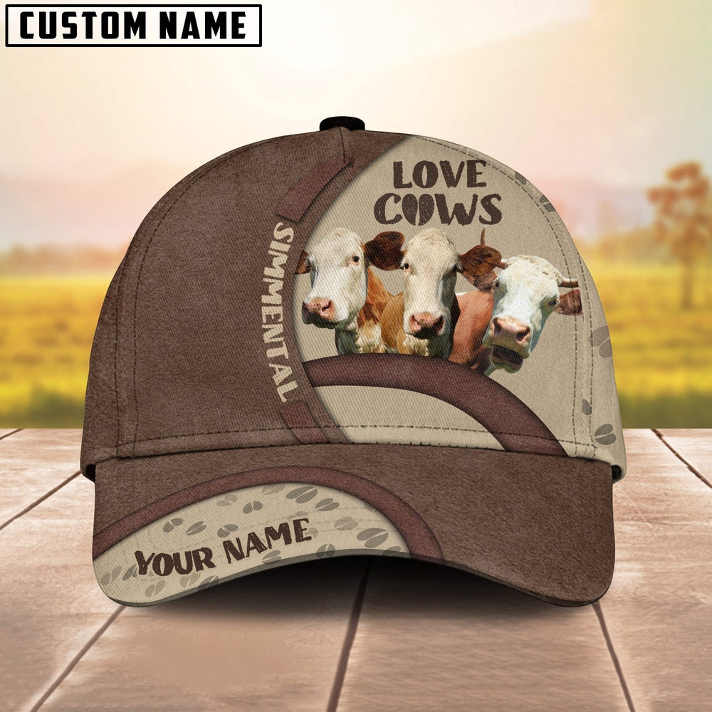 Simmental Cattle Happiness Personalized Name Cap, Farmer Cap, Cap For Farmers, Best Farm Hat, Farm Use Hat
