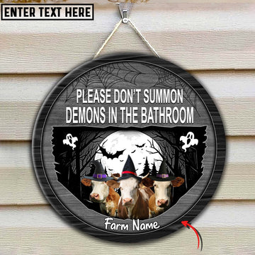 Simmental Little Halloween Custom Name Wooden Sign, Farm Wood Sign, Farm House Wood Signs