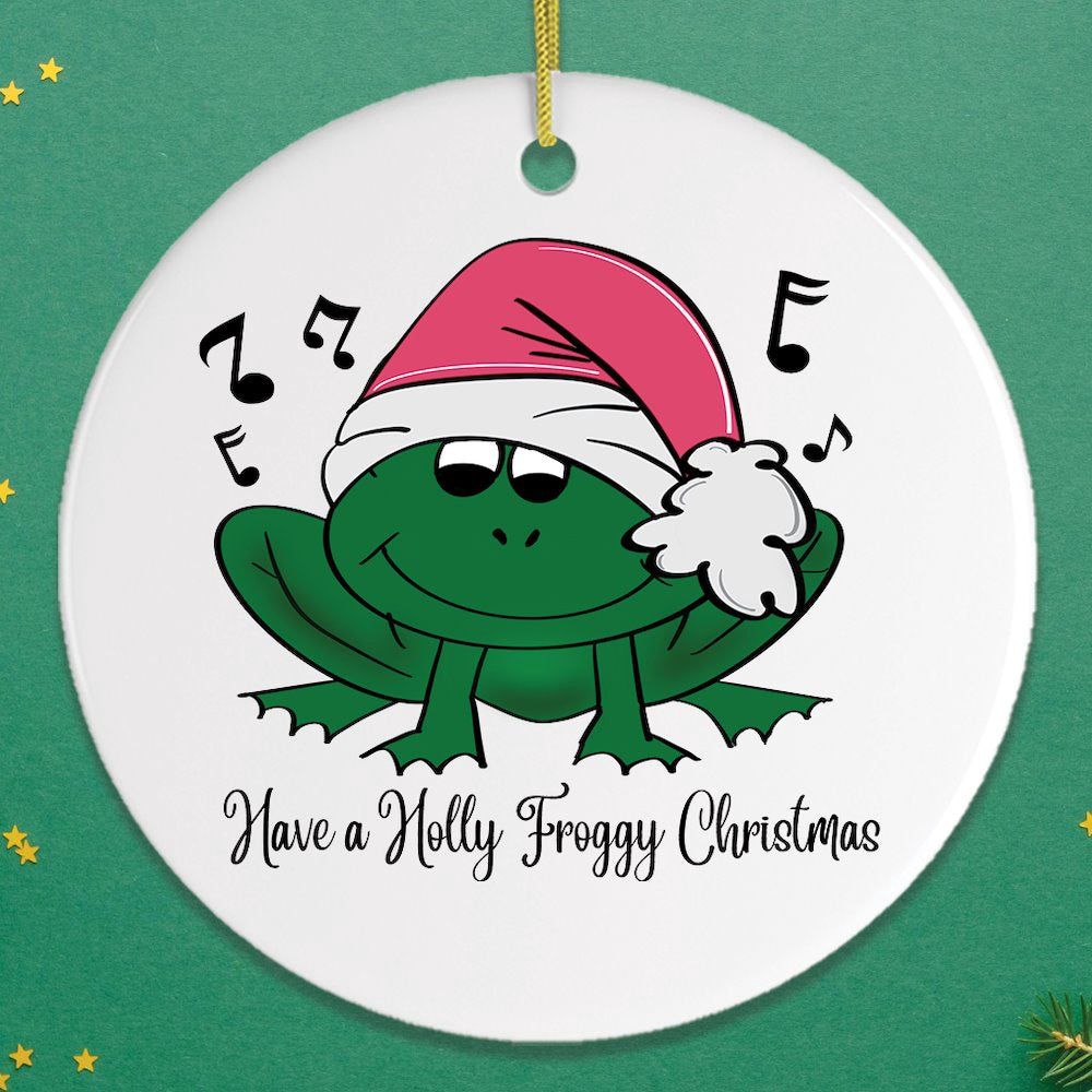 Singing Frog Christmas Ornament, Christmas Ornament