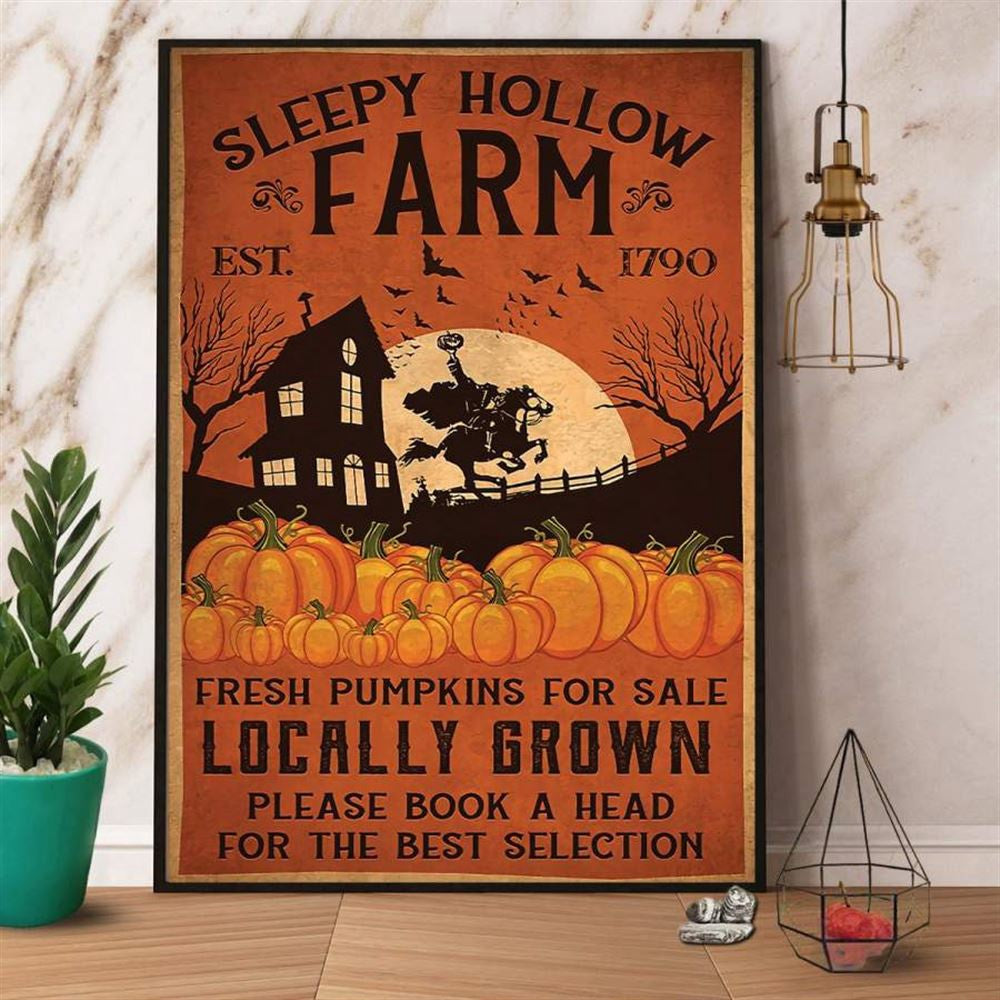 Sleepy Hollow Farm Halloween Canvas, Farm Canvas, Farm Art Decor