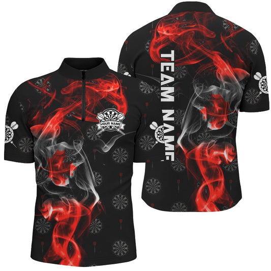 Smoke Canada Flag Darts Jersey, Jerseys Shirts Custom Patriotic Dart Shirts For Men Dart Jersey, Darts Team Jersey Shirt