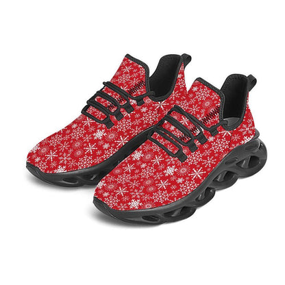 Snowflake Christmas Print Black Max Soul Shoes, Christmas Sneakers, Christmas Shoes, Christmas Clunky Sneaker