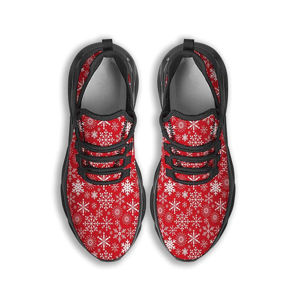 Snowflake Christmas Print Black Max Soul Shoes, Christmas Sneakers, Christmas Shoes, Christmas Clunky Sneaker