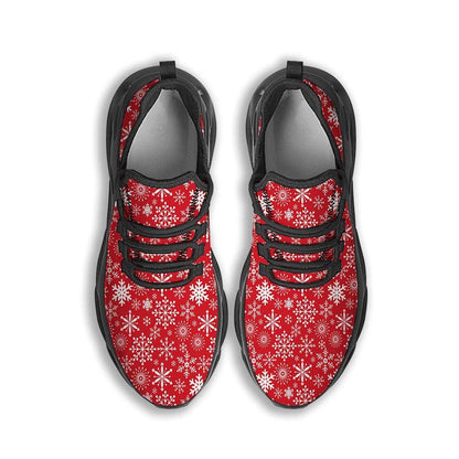 Snowflake Christmas Print Black Max Soul Shoes, Christmas Sneakers, Christmas Shoes, Christmas Clunky Sneaker