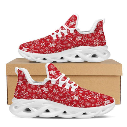 Snowflake Christmas Print White Max Soul Shoes, Christmas Sneakers, Christmas Shoes, Christmas Clunky Sneaker