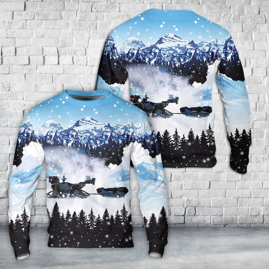 Snowmobile Ice Fishing ATV with Removable Tracks Christmas Sweater, Christmas Ugly Sweater, Sweater Xmas, Ugly Sweater