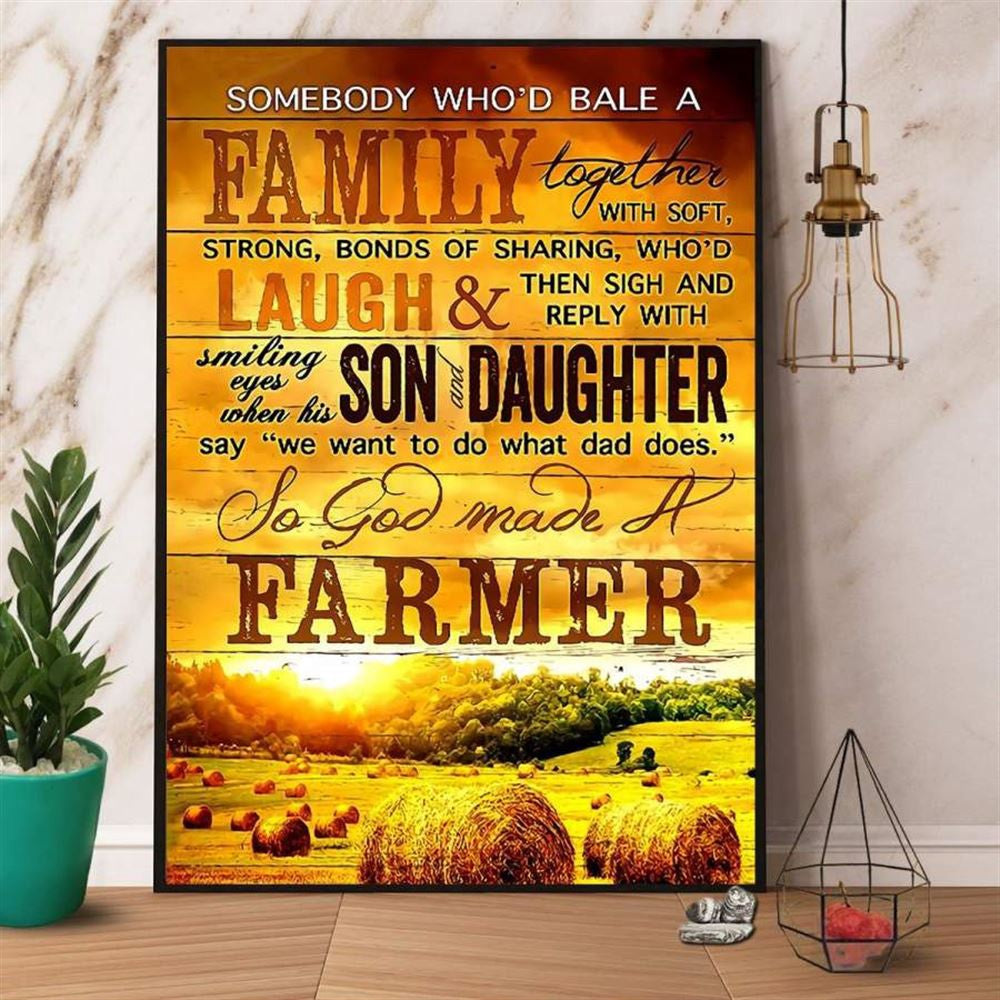 So God Made A Farmer Canvas, Farm Canvas, Farm Art Decor